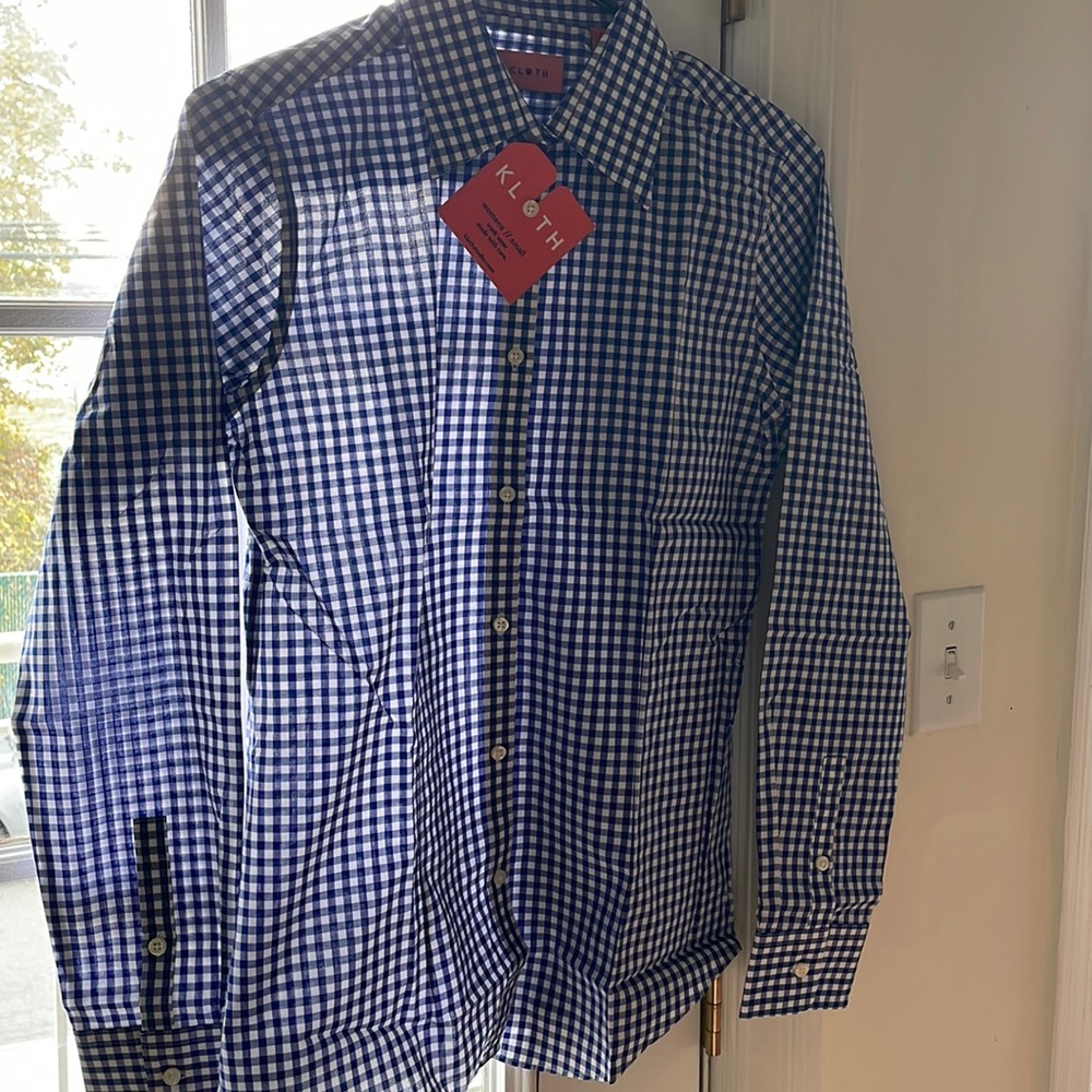 Kloth Womens Button down Plaid Shirt